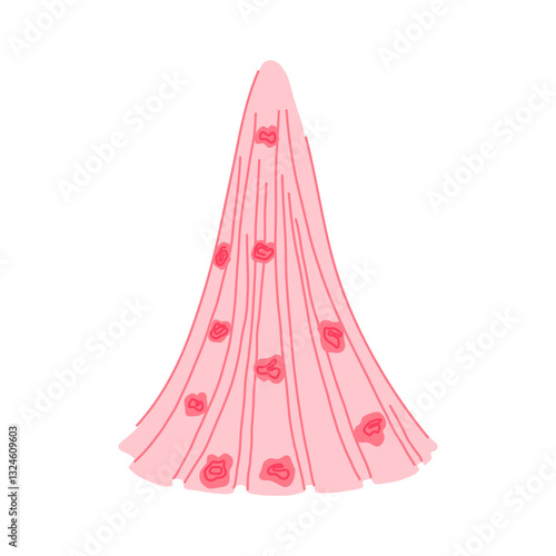 elegant veil bridal cartoon vector illustration