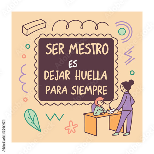 World teachers day (Día del maestro (Latam) concept vector illustration