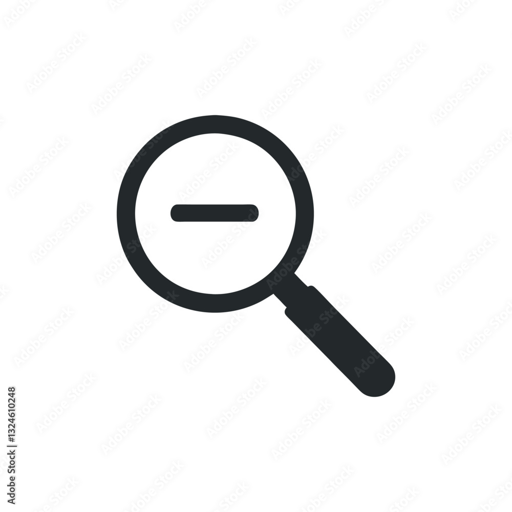 Minimalistic Magnifying Glass Minus Sign Icon Simplified Design Minimalistic Magnifying Glass Minus Sign Icon Simplified Design