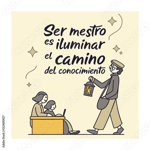 World teachers day (Día del maestro (Latam) concept vector illustration