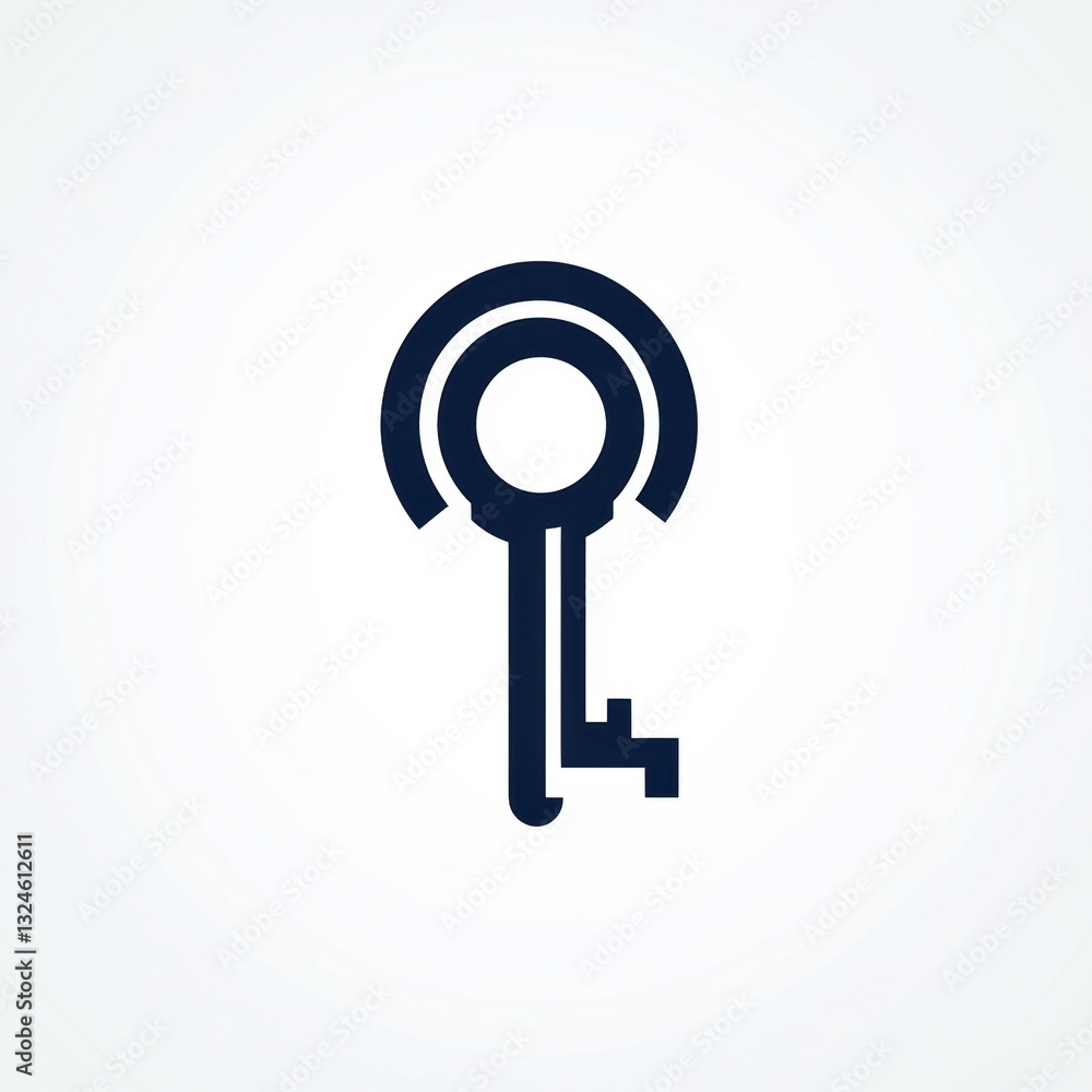 A key. Cybersecurity concept. A key. Cybersecurity concept.