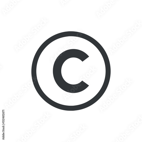 simple copyright symbol icons on white background