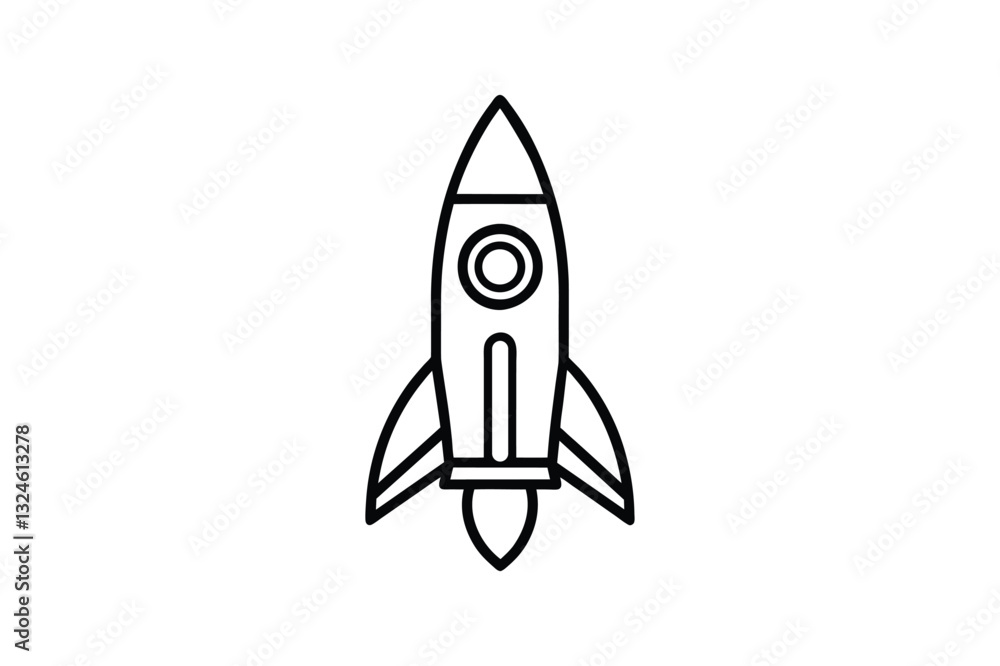 Rocket Outline Icon Silhouette Vector Design Rocket Outline Icon Silhouette Vector Design