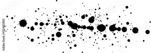 Ink spray dots, paint brush drops, background. Vector illustration
