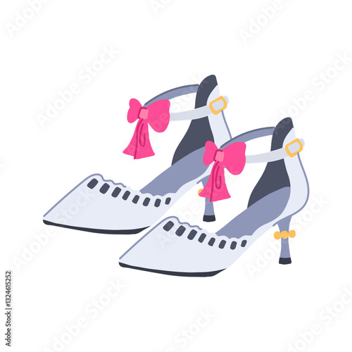 elegant shoes wedding cartoon vector illustration