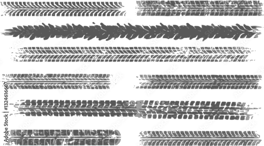 © Anomal - Background with tire wheel marks of cars. Vector illustration