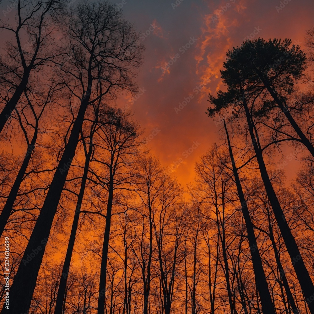 Fototapeta premium sunset in the forest