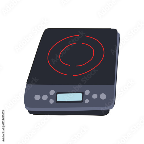 temperature introduction cooktop cartoon vector illustration