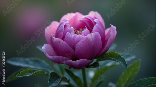 Wallpaper Mural Close-up of a stunning  blooming peony, velvety petals in vibrant color Torontodigital.ca