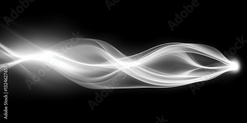 Abstract grayscale wave design elegant flowing lines background image for website header