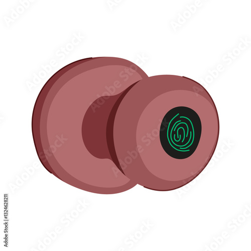 keyless fingerprint door lock cartoon vector illustration