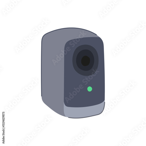 monitoring facial recognition camera cartoon vector illustration