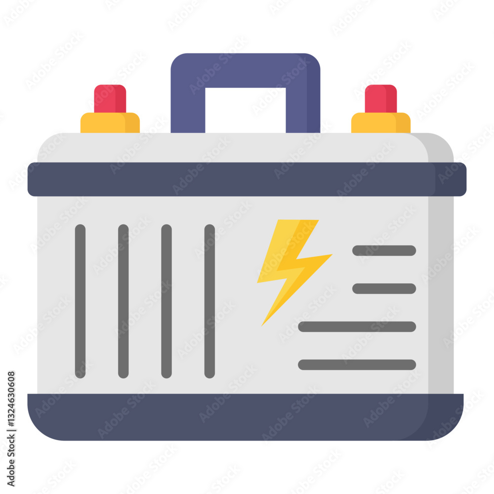 Car Battery icon in Flat Color Style. Simple Vector Design. Simple Vector Flat Icon Car Battery icon in Flat Color Style. Simple Vector Design. Simple Vector Flat Icon