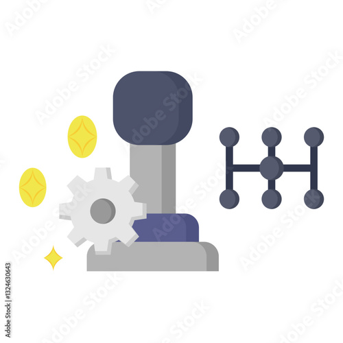 Transmission icon in Flat Color Style. Simple Vector Design. Simple Vector Flat Icon