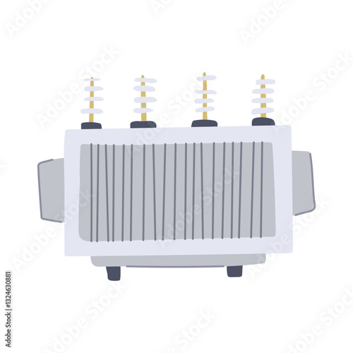 cooling electrical transformer cartoon vector illustration