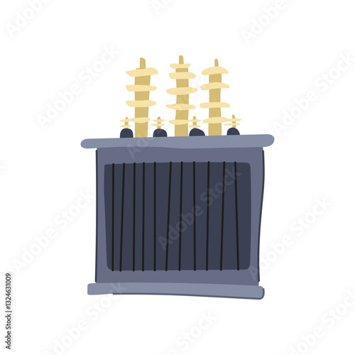 windings electrical transformer cartoon vector illustration