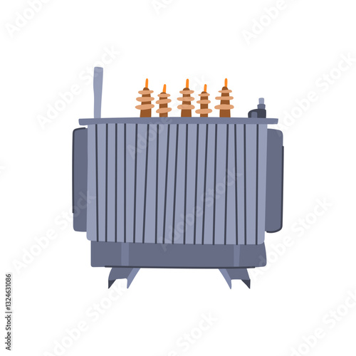 turns electrical transformer cartoon vector illustration