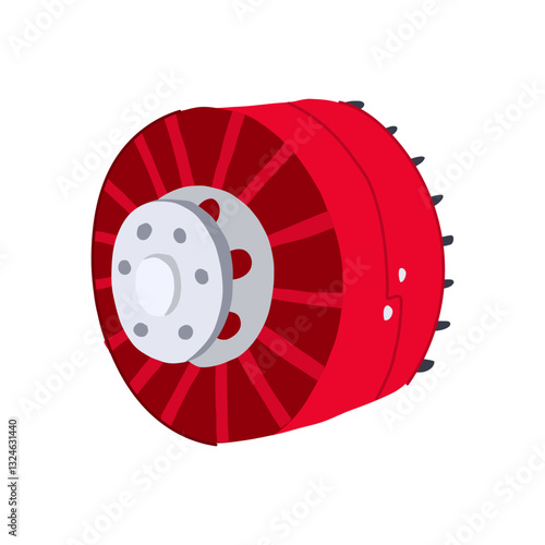 windings electric motor cartoon vector illustration