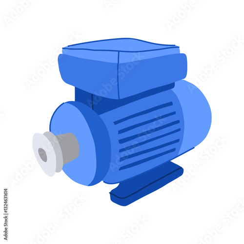 torque electric motor cartoon vector illustration