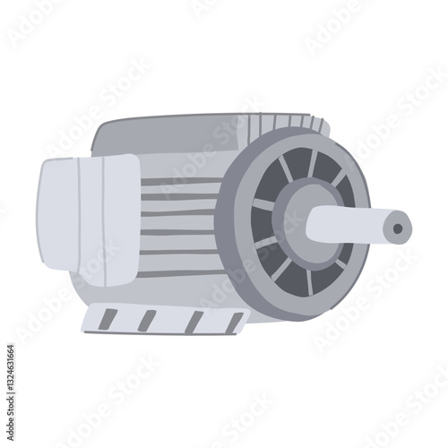 efficiency electric motor cartoon vector illustration