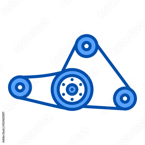 Timing Belt icon in Blue Color Style. Simple Vector Design. Simple Vector Flat Icon