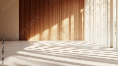Minimalist Room with Sunlight Streaming In.