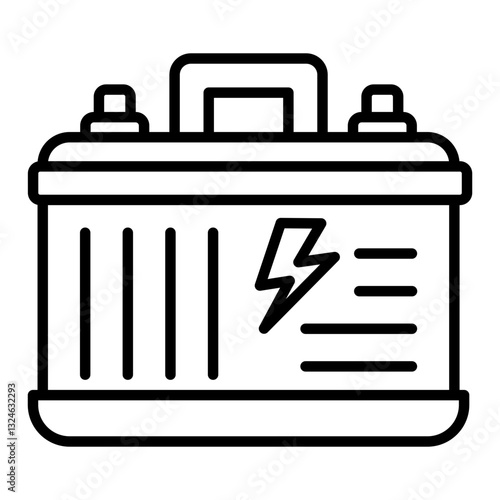 Car Battery icon in Outline Style. Simple Vector Design. Simple Vector Outline Icon