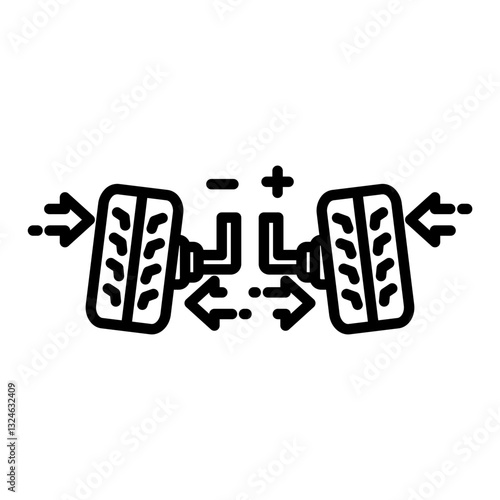 Wheel Alignment icon in Outline Style. Simple Vector Design. Simple Vector Outline Icon