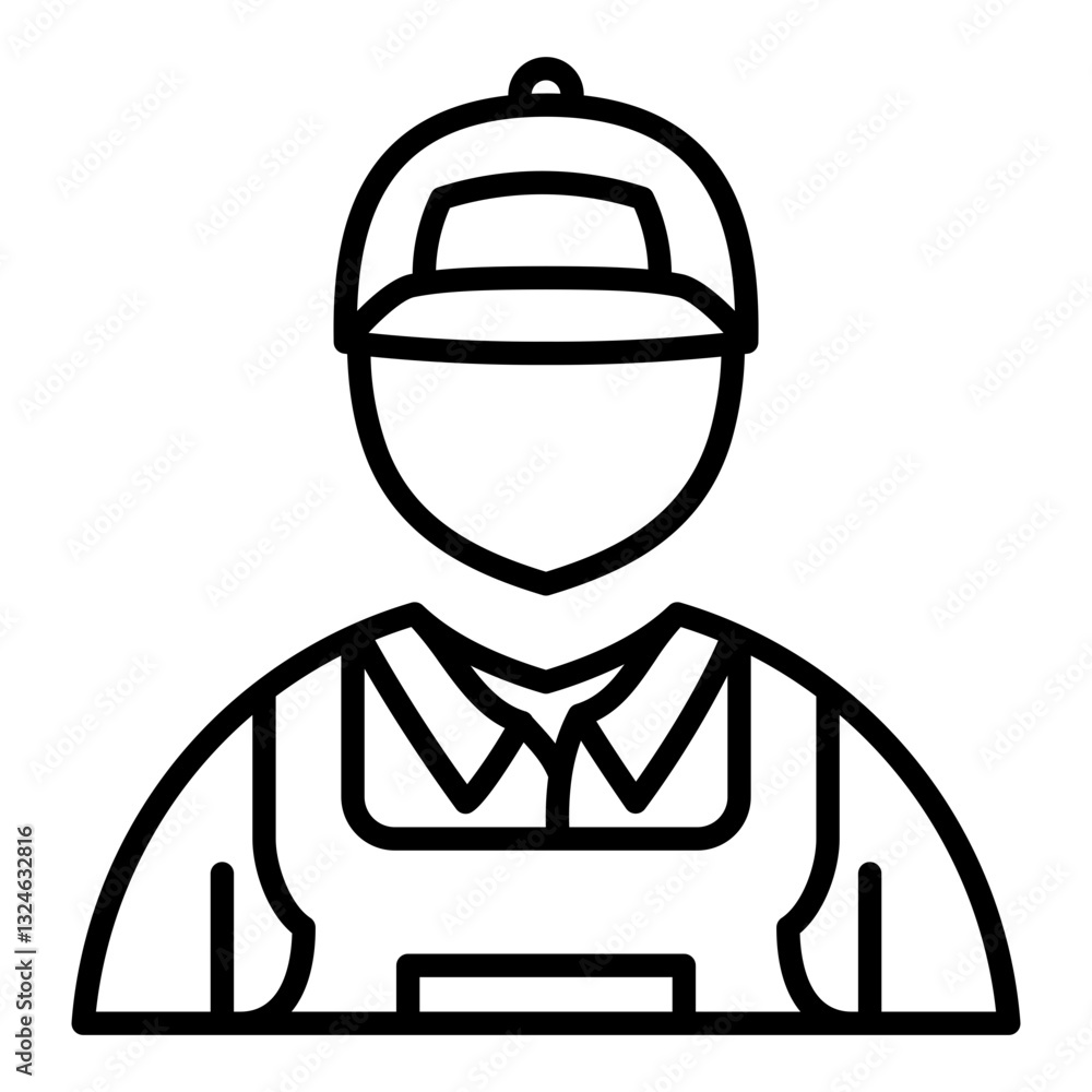 Mechanic icon in Outline Style. Simple Vector Design. Simple Vector Outline Icon Mechanic icon in Outline Style. Simple Vector Design. Simple Vector Outline Icon