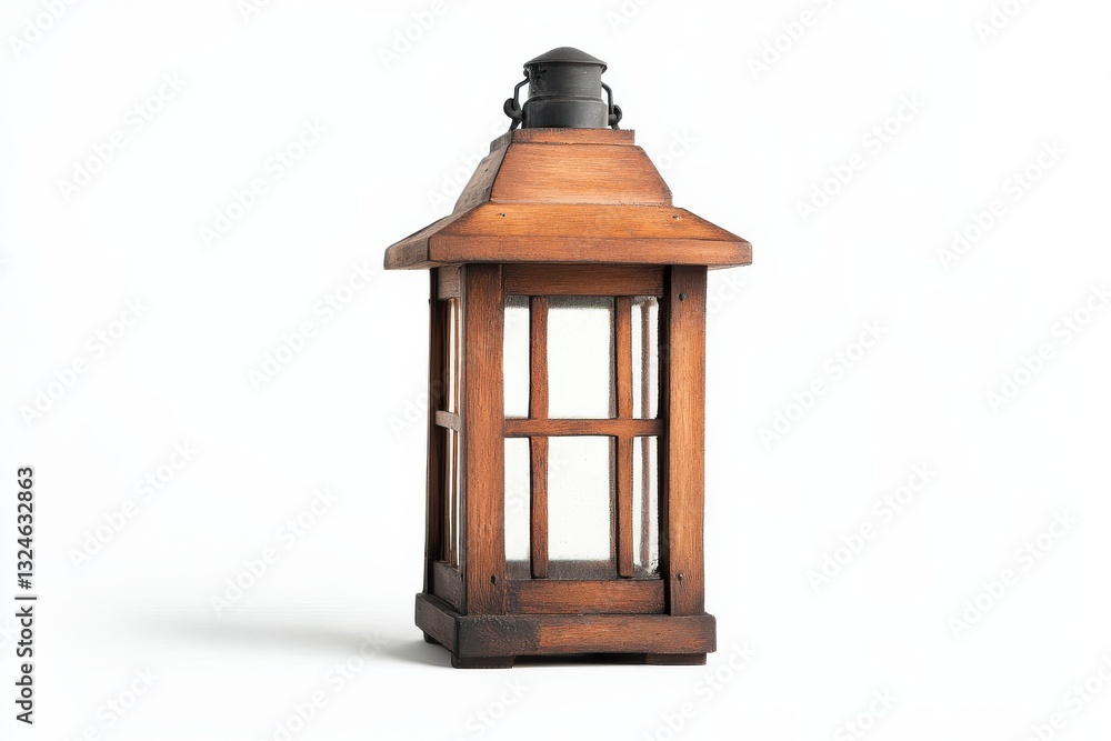 A charming wooden lantern illuminating a cozy corner in a vintage-inspired setting isolated on transparent background A charming wooden lantern illuminating a cozy corner in a vintage-inspired setting isolated on transparent background