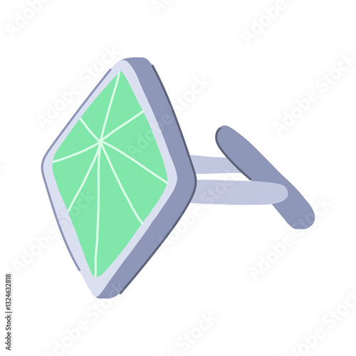 formal cufflinks cartoon vector illustration