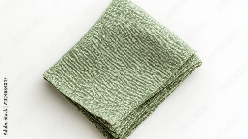 Soft green cloth folded neatly on a plain surface for home decor or crafting use