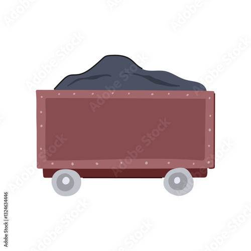 freight coal wagon cartoon vector illustration