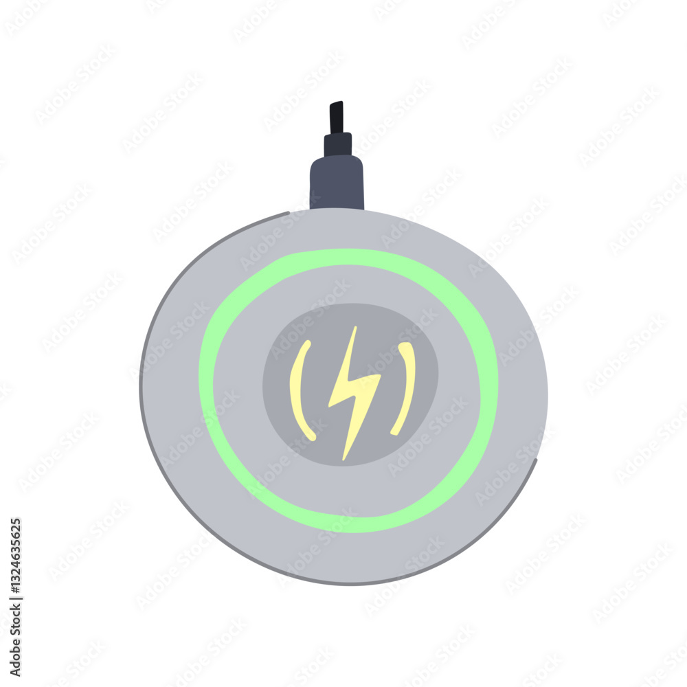 Fototapeta premium universal charging pad wireless cartoon vector illustration