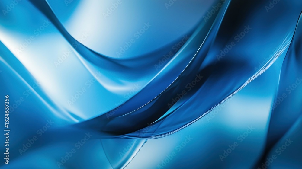 Abstract blue flowing waves, dynamic curves, glossy texture. Abstract blue flowing waves, dynamic curves, glossy texture.
