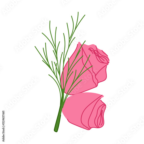 pin boutonniere cartoon vector illustration
