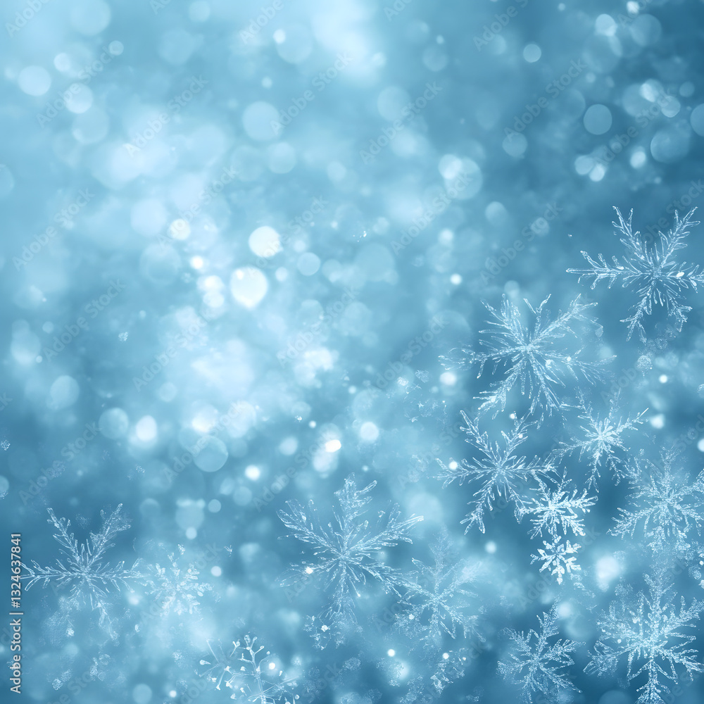 A soft icy background with delicate snowflakes A soft icy background with delicate snowflakes