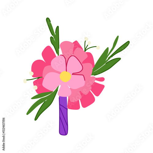 corsage boutonniere cartoon vector illustration