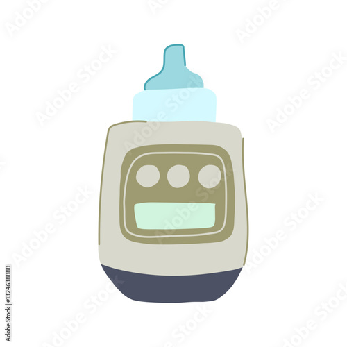 automatic bottle warmer cartoon vector illustration