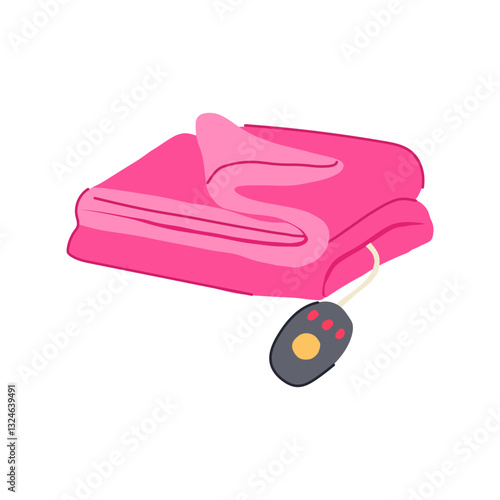 plush blanket heated cartoon vector illustration