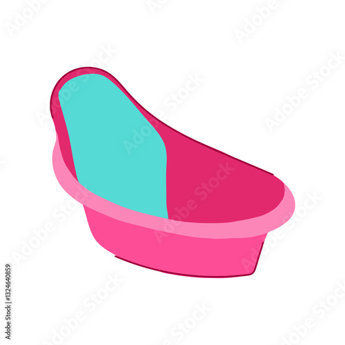 sponge bathtub baby cartoon vector illustration