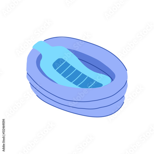 infant bathtub baby cartoon vector illustration
