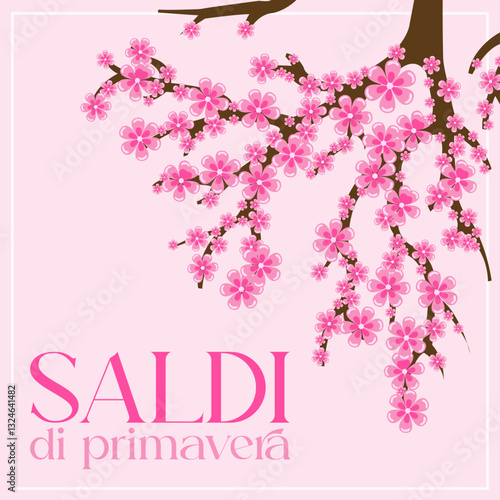 Saldi di primavera con fiori rosa