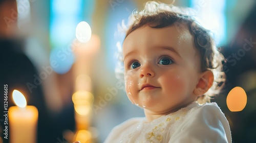 Adorable Baby Girl at a Church Ceremony photo