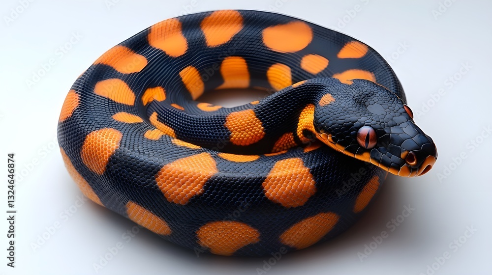 Fototapeta premium Isolated reptile macro of a wild red and green snake