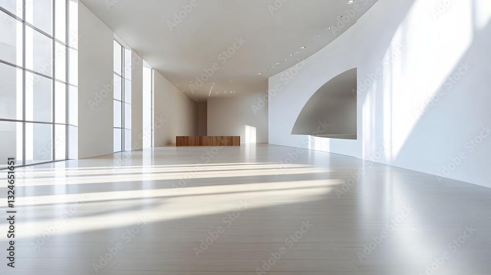 Fototapeta premium Modern Minimalist White Gallery Interior