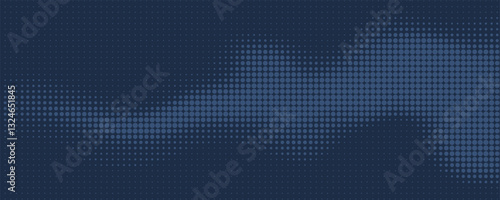Dark blue halftone dots color pattern gradient texture with technology digital background. Dots pop art comics