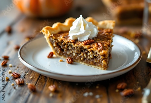Homemade Chocolate Walnut Derby Pie with Whipped Cream
