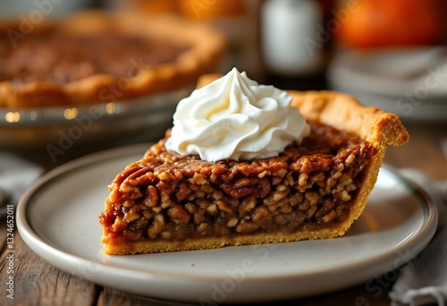 Homemade Chocolate Walnut Derby Pie with Whipped Cream
