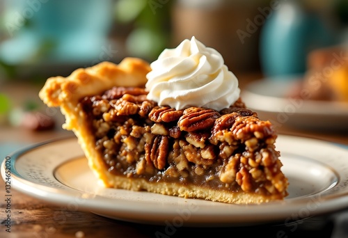 Homemade Chocolate Walnut Derby Pie with Whipped Cream
